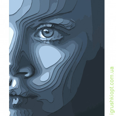 Картина за номерами Strateg ПРЕМІУМ Акварельне обличчя розміром 40х50 см (DY319)