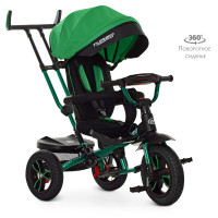 Велосипед M 4058HA-4, колеса резина (12/10), сиденье поворот 360, наклон спинки, музыка/свет/USB/BT, быстросъемные колеса, зеленый