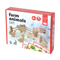 Игровой набор деревянных домашних животных с ограждением