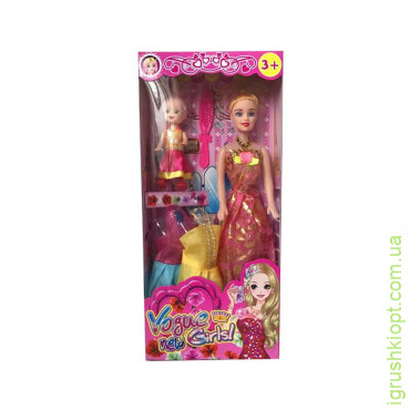 319A36 Кукла с платьями и куколкой в коробке