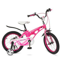 Велосипед детский PROF1 18д. LMG18203, Infinity, SKD85, магн. рама, вилка, диск. тормоз, звонок, доп. колеса малиново-розовый