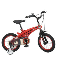 Велосипед детский 12д. WLN1239D-T-3, Projective, SKD85, магниевая рама, корзина, доп. колеса, красный