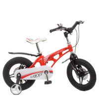 Велосипед детский 14д. WLN1446G-3, Infinity, SKD85, магниевая рама, корзина, диск. тормоз, доп. колеса, красный