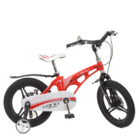 Велосипед детский 16д. WLN1646G-3, Infinity, SKD85, магниевая рама, диск. тормоз, доп. колеса, красный
