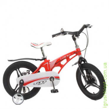 Велосипед детский 18д. WLN1846G-3, Infinity, SKD85, SKD85, магн. рама, вилка, обода, диск. тормоз, звонок, доп. колеса, красный
