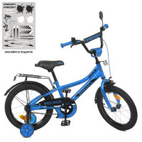 Велосипед детский PROF1 12д. Y12313, Speed racer, SKD45, фонарь, звонок, зеркало, доп. колеса, синий