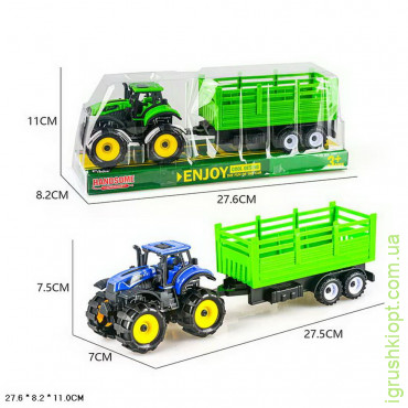 Трактор арт. 9870-1A, инерция, 2 цвета, слюда 27, 6*8, 2*11 см