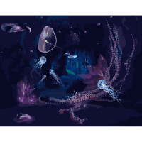 Картина за номерами Strateg ПРЕМІУМ Таємничий підводний світ розміром 40х50 см (GS385)