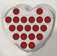 Игрушка Антистресс Пупырка, Pop It fidget на пластикой белой основе Сердце