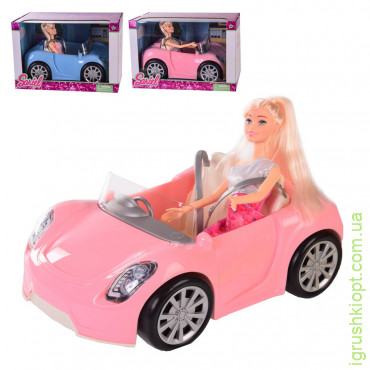 Машинка для куклы 8833-1/2, 2 вида, с куклой, в коробке, р-р игрушки – 29 см