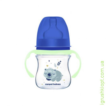 Canpol babies Бутылка антиколиковая с широким отверстием 120 мл Easystart Sleepy Koala - голубая, 35/236_blu