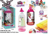 Игровой игрушечный набор BELA DOLLS BL1184 граффити, 3 ручки в коп., можно разрисовать платье куклы, коробка