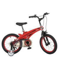 Велосипед детский 16д. WLN1639D-T-3 Projective, SKD85, магниевая рама, дополнительные колеса, красный