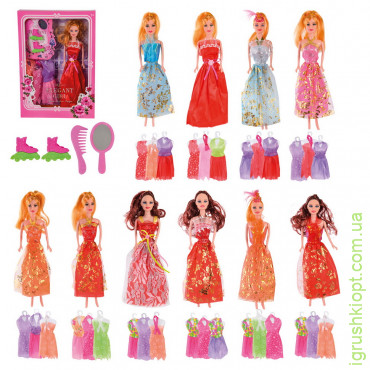 Кукла DX515A (2028041) 10 видов, платья, обувь, в кор., р-р игрушки – 29 см