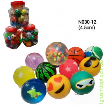 Іграшка "М'ячик мікс" у коробочці 4,5 см, 24 штуки, N030-12