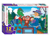 Игра-пазл 12 "Крокодил и Чебурашка" Упаковка: коробка 4820121182173