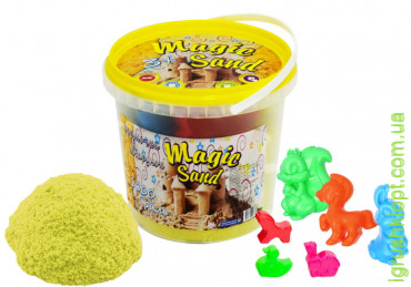 Пісок Magic sand  жовтого кольору у відрі 1 кг