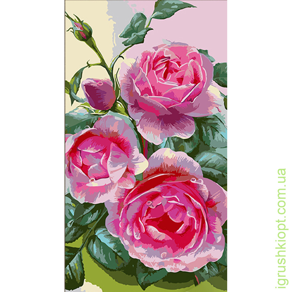Картина за номерами Strateg Троянди розміром 50х25 см (WW171)