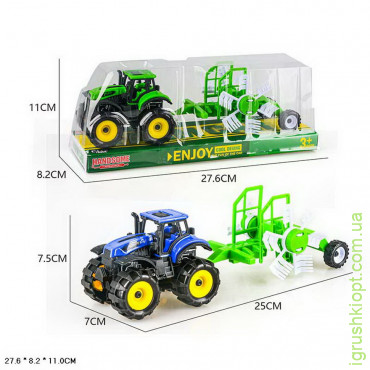 Трактор арт. 9870-6A, инерция, 2 цвета, слюда 27, 6*8, 2*11 см