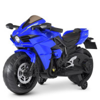 Мотоцикл M 4877EL-4, 1 мотор 45 W, 1 акумулятор. 12 V 9 AH, музика, світло, MP3, USB, EVA, шкіра, синій
