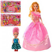 Кукла с нарядами 6869-105, 29 см, платья, дочь, обувь, микс видов, в коробке
