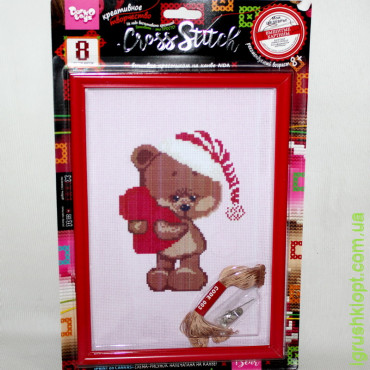 Вишивка хрестиком на канві "Cross Stitsh" Ведмедик з серцем, DankO toys