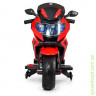 Мотоцикл M 3681EL-3, 2 мот 18W, 12V 4,5A, руч. газа, ева. колес, USB, TF, муз, кож. сид, красный