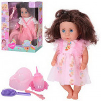 Кукла R321011-1-14, 30 см, горшок, посуда, бутылочка, расческа, пьет-писающий, 2 вида, в коробке