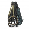 Коляска универсальная 2в1 ME 1091-G PERSONA Black Green Palm, люлька+прогулочный блок, сумка, дождевик, листья
