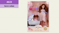 Кукла типа Барби арт. A623 Беременная, куколка, кроватка, акесс. короб.22*8,5*31,5 см, р-р игрушки - 29 см