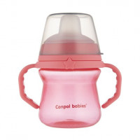 Canpol babies Кружка тренувальна з силіконовим носиком FirstCup 150 мл - рожева, 56 614_pin