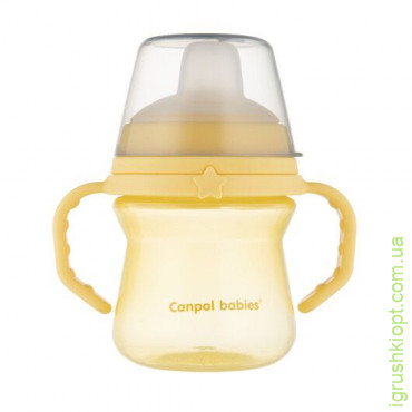 Canpol babies Кружка тренировочная с силиконовым носиком FirstCup 150 мл - желтая, 56/614_yel