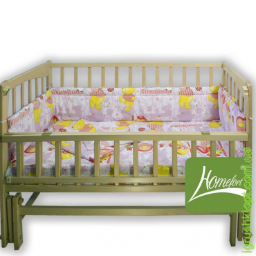 Комплект в дитяче ліжечко "Крихітка" 4 елементи бязь (кол. рожевий)