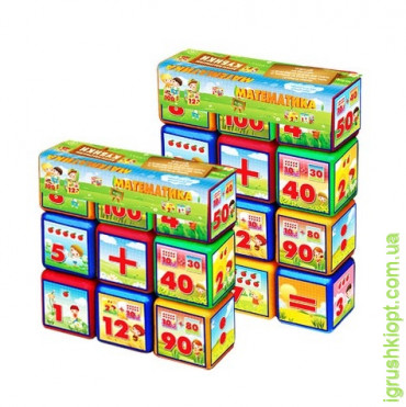 Кубики Математика, 12 кубиків M.Toys