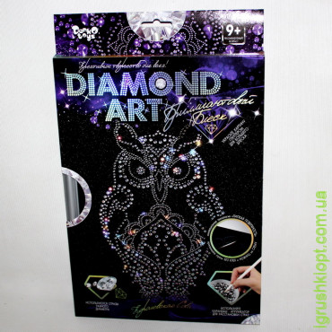 Набір для творчості "DIAMOND ART" Діамантовий блиск "Королівська Сова", DankO toys