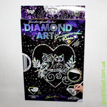 Набір для творчості «DIAMOND ART» Діамантовий блиск "Сови на гілці", DankO toys