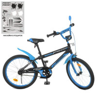 Велосипед дитячий PROF1 20д. Y20323-1, Inspirer, SKD75, ліхтар, дзвінок, дзеркало, пiднiжка, чорно-синій
