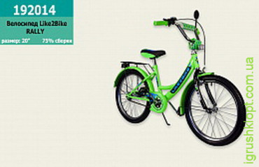 Велосипед дитячий 2-х колісний 20" Like2bike RALLY, салатовий, без тренувальних коліс