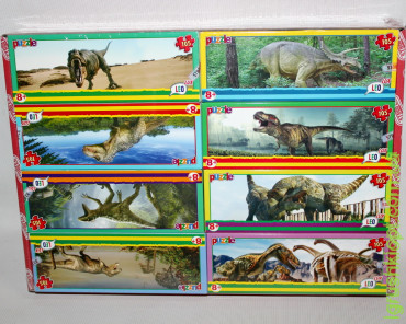 Пазлі 105 ел., LEO LUX "Динозаври", 16 шт в блокі, 12 блоків упаковці