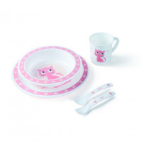 Набір посуду пластиковий столовий Cute Animals - кіцька 4/401_pin