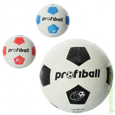 М'яч футбольний VA 0008 розмір 4, гума Grain, Profiball, 3 кольори, сітка, кульок, 290 г
