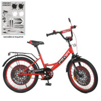 Велосипед дитячий PROF1 20д. Y2046-1, Original boy, SKD75, ліхтар, дзвінок, дзеркало, підніжка, червоно-чорний