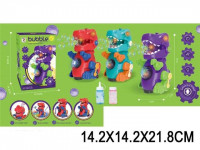Іграшка музичний динозавр ZR161 пускає бульбашки, світло, звук, рух, мікс 3 кольори, у коробці 14,2*14,2*21,8 см