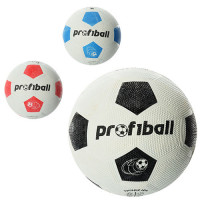 М'яч футбольний VA 0013 розмір 5, гума Grain, Profiball, 3 кольори, сітка, кульок, 350 г