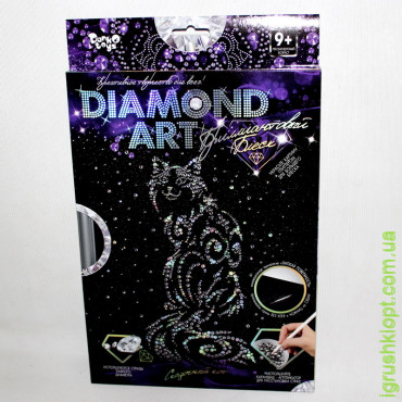 Набір для творчості "DIAMOND ART" Діамантовий блиск "Казковий кіт", DankO toys