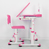 Парта M 4818-8, зі стільцем, полиця, регул. висота, підставка для книг, рожева