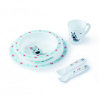Набір посуду пластиковий столовий Cute Animals - собачка 4/401_blu