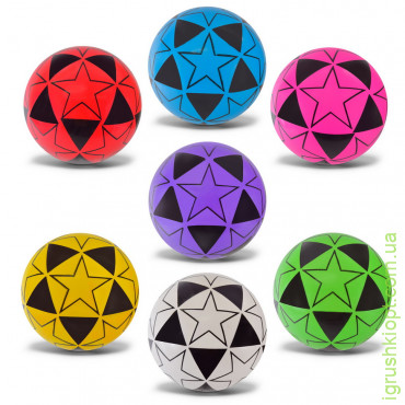 Мяч резиновый арт. RB0688, 9", 60 грамм, 5 цветов треугольник