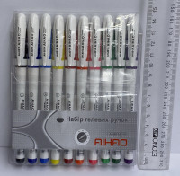 Набір гелевих ручок 10 кольорів 0,5мм Aihao, 801-10