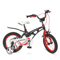 Велосипед дитячий PROF1 14д. LMG14201, Infinity, SKD85, магн. рама, вилка, диск. гальма, дзвінок, дод. колеса, чорно-червоний (мат)